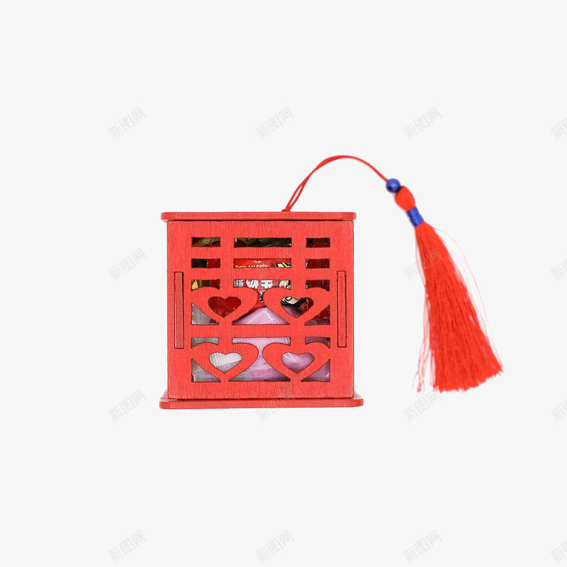 红色喜糖盒png免抠素材_新图网 https://ixintu.com 喜糖 婚庆元素 穗 糖盒 红色
