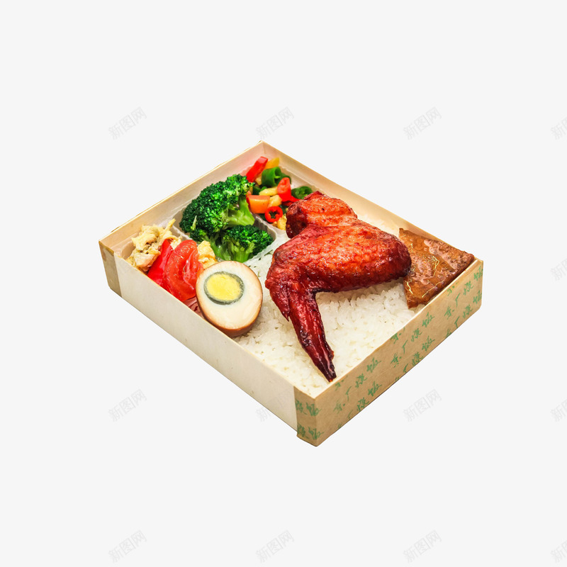 实物大鸡翅盒饭png免抠素材_新图网 https://ixintu.com 外卖盒饭 大鸡翅 纸质餐盒 荤素菜 鸡蛋
