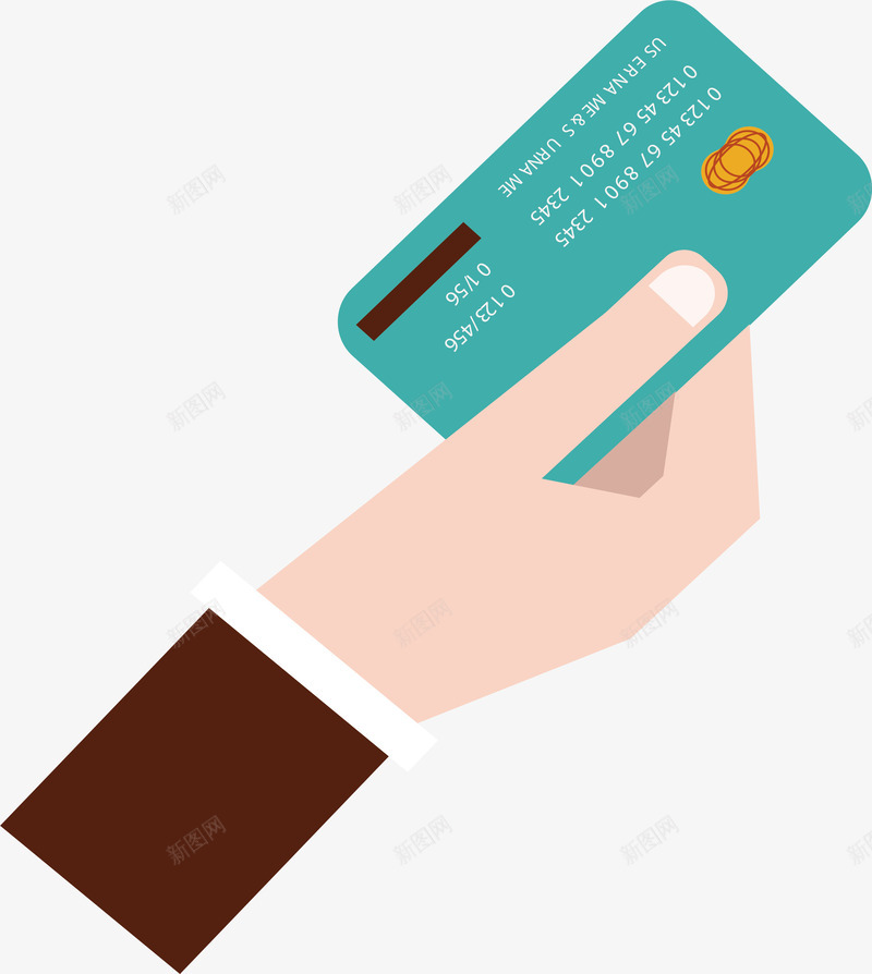 手拿银行卡png免抠素材_新图网 https://ixintu.com 信用卡 刷卡 手拿信用卡 手拿卡片 矢量png 银行卡