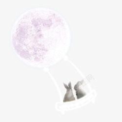 月兔和月亮素材