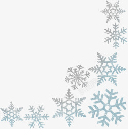 新年白色雪花圣诞蓝色渐变边框素材