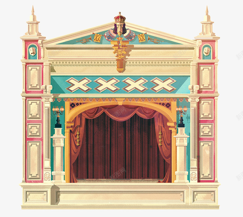 欧式舞台png免抠素材_新图网 https://ixintu.com 欧式舞台图案 比赛舞台 舞台 舞台背景