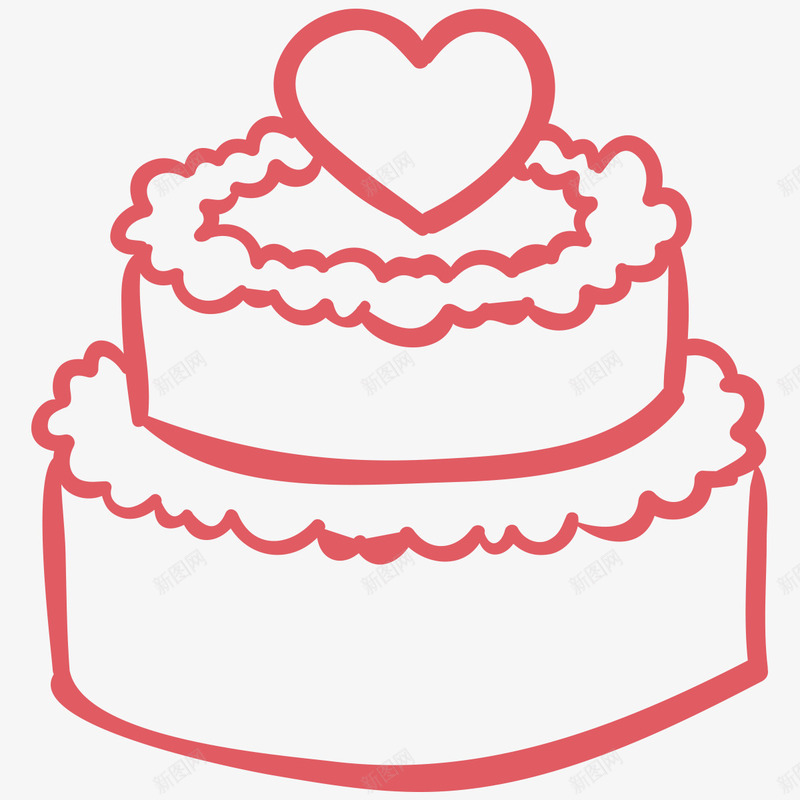 手绘蛋糕png免抠素材_新图网 https://ixintu.com 双层蛋糕 手绘图 插图 甜食 简笔图 蛋糕