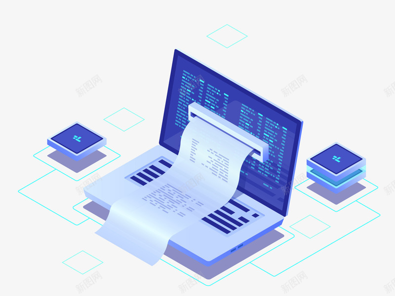 电脑数据矢量图eps免抠素材_新图网 https://ixintu.com 3D PNG免抠图下载 互联网 科技 芯片 装饰 矢量图