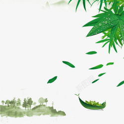 端午节佳节端午节柳树叶子高清图片