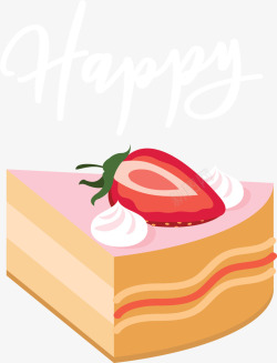 可爱卡通草莓蛋糕矢量图素材