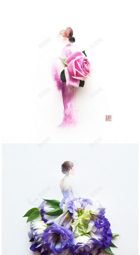 水墨与鲜花共舞png免抠素材_新图网 https://ixintu.com png素材 共舞免扣 水墨与鲜花