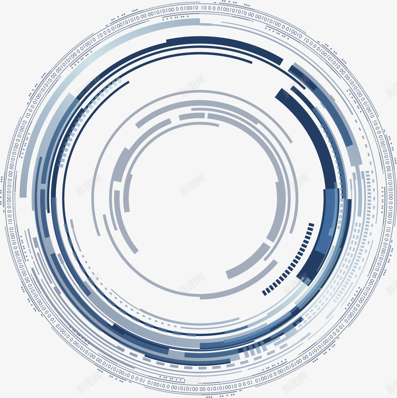 蓝色科幻曲线png免抠素材_新图网 https://ixintu.com 几何线条 圆圈 圆环 梦幻几何 科技线条 简约线条 蓝色曲线