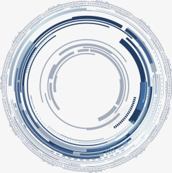 圆圈几何蓝色科幻曲线高清图片