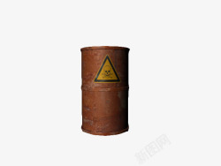 一桶机油一桶破旧棕色大桶装机油桶高清图片