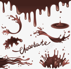 喷溅的巧克力手绘美食手绘巧克力高清图片