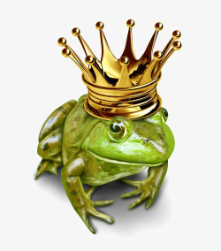 青蛙王子戴着王冠的青蛙高清图片