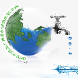 反对浪费水资源节约用水海报高清图片