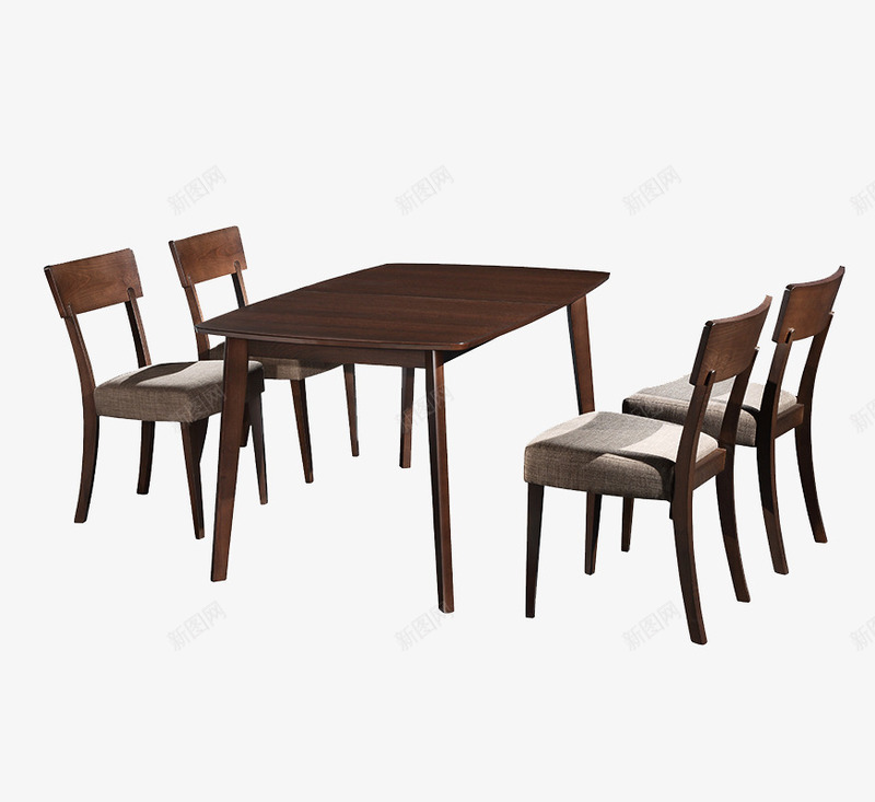 实木餐桌餐椅png免抠素材_新图网 https://ixintu.com 深色 简单风格 餐桌桌面 饭桌