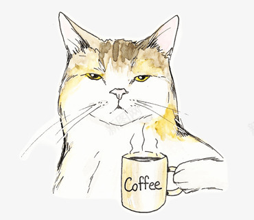 举着咖啡杯的猫png免抠素材_新图网 https://ixintu.com 咖啡杯 小猫 手绘 杯子