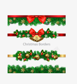 圣诞悬浮栏四条圣诞节装饰边框矢量图高清图片