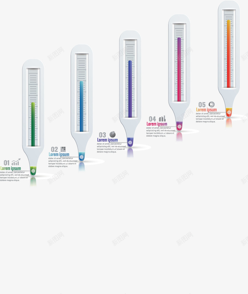 温度计图表矢量图eps免抠素材_新图网 https://ixintu.com ppt 创意图表 数据分析 温度计 矢量图