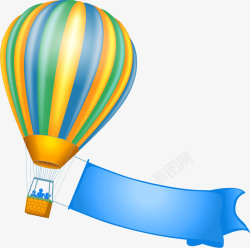 热气球标题横幅标签装饰素材
