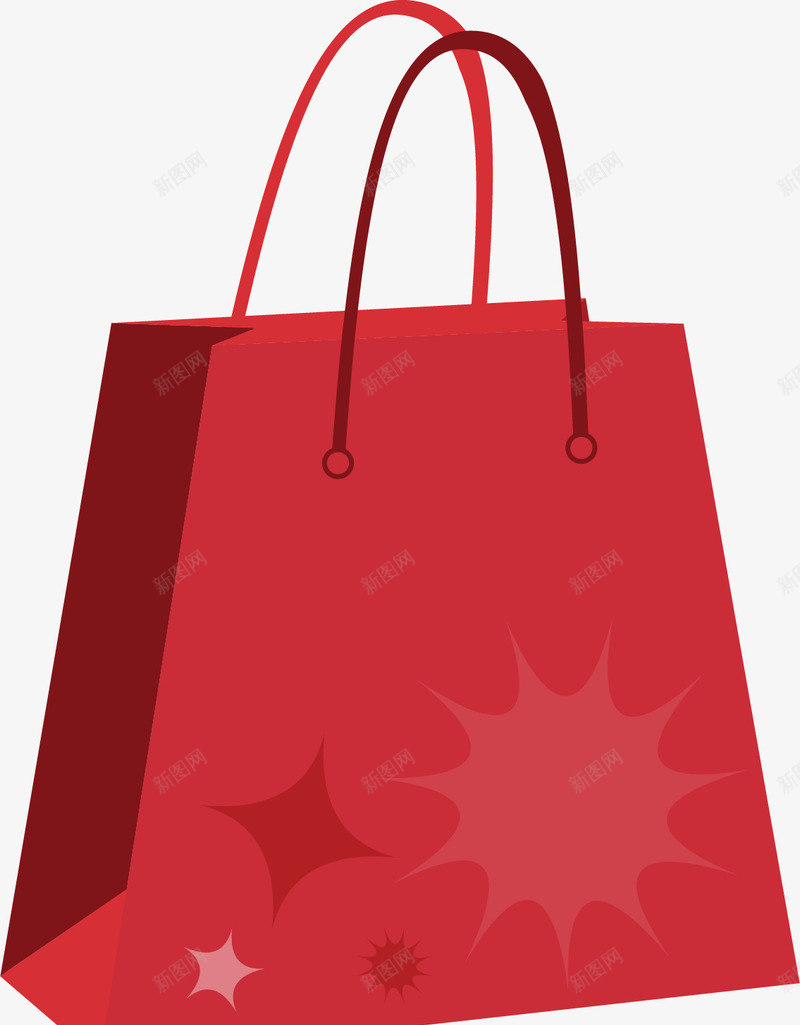 红色可拉伸的购物袋矢量图ai免抠素材_新图网 https://ixintu.com 可拉伸 手提袋 环保袋子 矢量环保购物袋 红色购物袋 袋子 购物袋 矢量图
