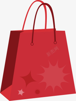 红色可拉伸的购物袋矢量图素材