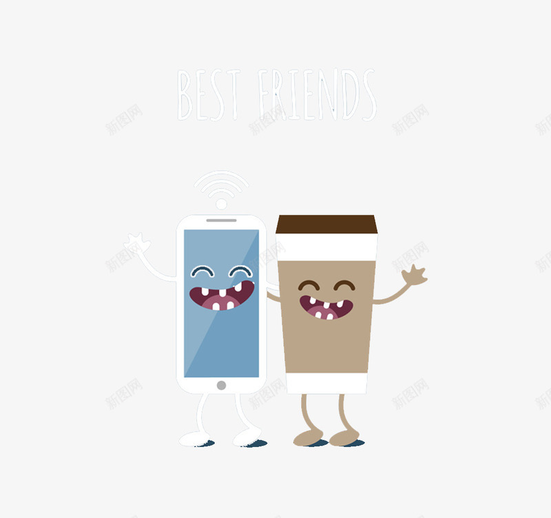最好的朋友创意png免抠素材_新图网 https://ixintu.com 创意 咖啡 开心 手机 最好 最好的朋友矢量创意设计免费下载 朋友 标签 设计