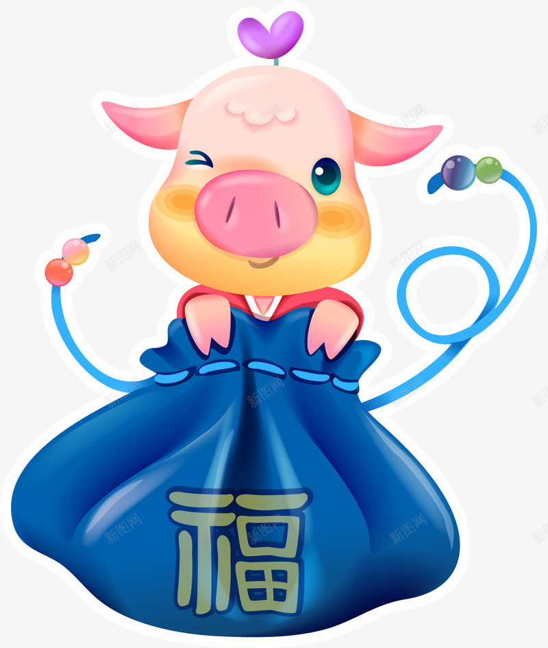 福袋小猪矢量图ai免抠素材_新图网 https://ixintu.com png 猪 福袋 素材 矢量图
