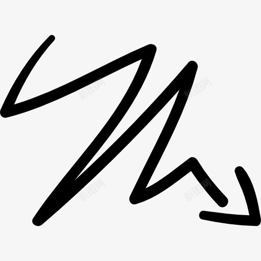 箭头与涂鸦图标png_新图网 https://ixintu.com 向下箭头 方向 涂鸦 箭头 轨迹