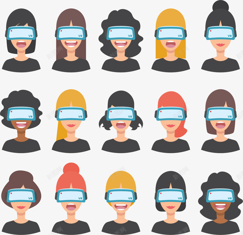 头戴式虚拟现实眼镜矢量图eps免抠素材_新图网 https://ixintu.com VR世界 VR眼镜 用户体验 矢量图 矢量素材 虚拟现实 高科技