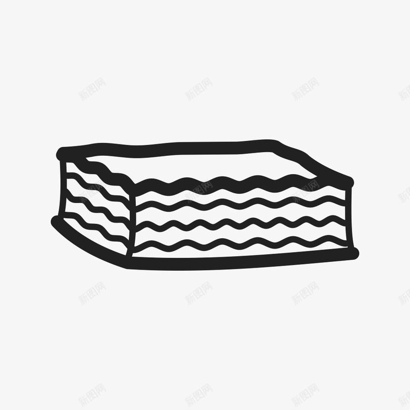 方形蛋糕图标png_新图网 https://ixintu.com 一块 一块生日蛋糕 卡通 手绘 方形 简笔 线条 蛋糕 黑色