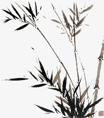 竹子风景水墨画高清图片