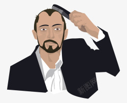男人梳理头发矢量图素材
