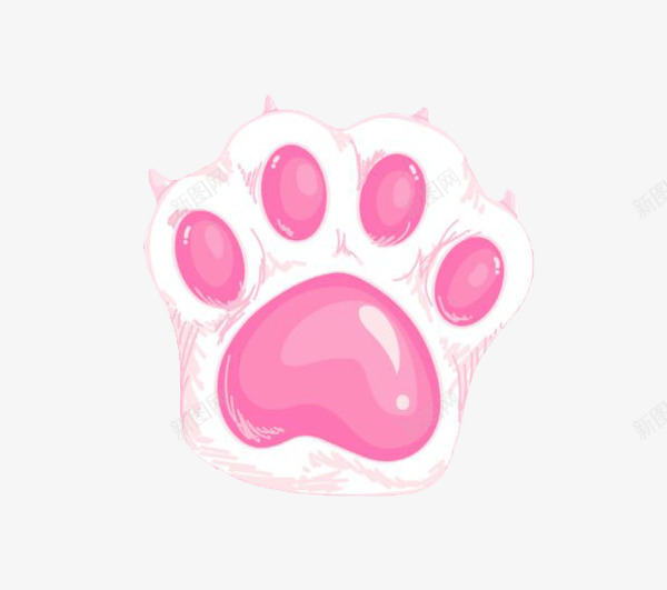 粉色可爱猫爪子png免抠素材_新图网 https://ixintu.com 可爱 爱心 猫爪子 粉色