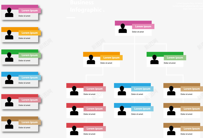 彩色人员情况图表png免抠素材_新图网 https://ixintu.com PPT设计 公司基本情况 员工汇报关系 团队人员情况 彩色图表 组织架构图 组织框架