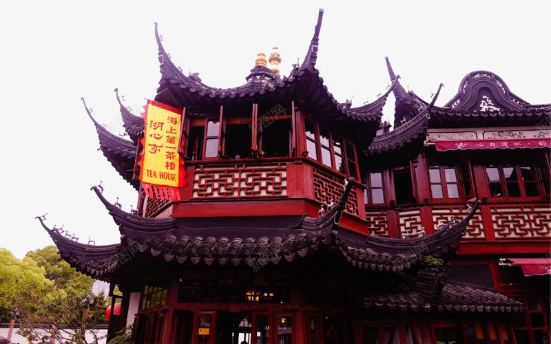 上海湖心亭茶楼png免抠素材_新图网 https://ixintu.com 名胜古迹 旅游风景 著名建筑