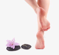 有益身体健康产品花和足浴后的双腿高清图片