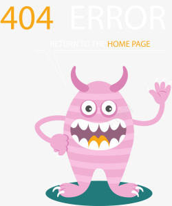 卡通手绘404错误网页插画矢量图素材