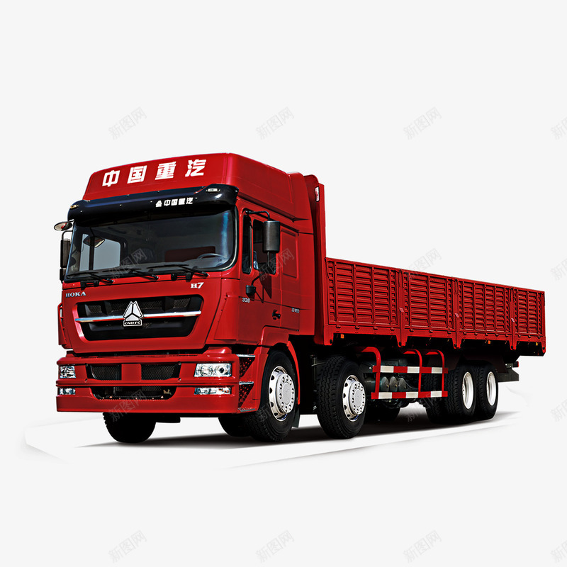 红色卡车psd免抠素材_新图网 https://ixintu.com 交通工具 卡车 红色 货车