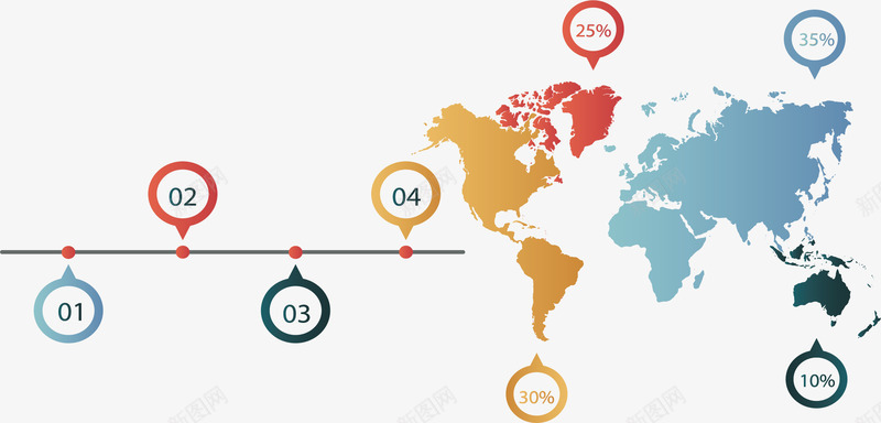 地图分布步骤图png免抠素材_新图网 https://ixintu.com 地图 数据分析 步骤 流程 矢量素材