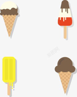 冰淇淋雪糕蛋筒装饰插图矢量图素材