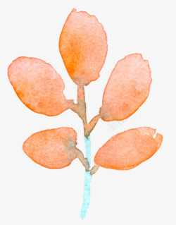 橙色水墨花蕊图案素材