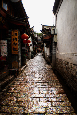 江南雨巷古典小巷高清图片