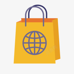 科技纸袋设计黄色几何网站购物元素高清图片