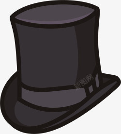 高耸礼帽黑色高耸的卡通礼帽矢量图高清图片