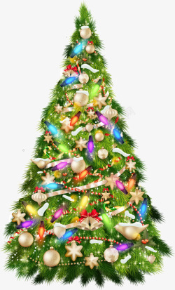 圣诞节闪耀冬日圣诞树素材