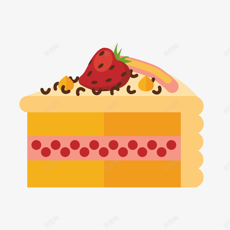 一块手绘的西式水果蛋糕矢量图ai免抠素材_新图网 https://ixintu.com 扁平化 烘焙 甜点 草莓 蛋糕 西式水果蛋糕 西点 矢量图