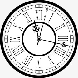 时间复古罗马数字表盘时钟高清图片