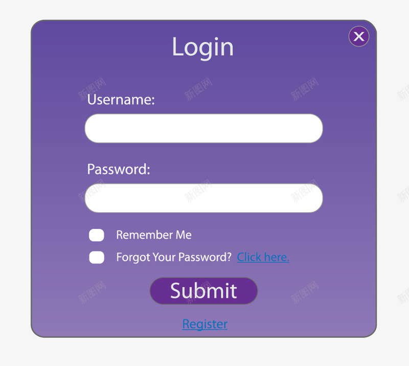 紫色网页登录页面矢量图eps免抠素材_新图网 https://ixintu.com 登录 登录页面 紫色 网页 网页登录 页面 矢量图
