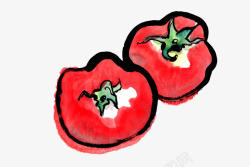 食材涂鸦手绘红色蕃茄高清图片