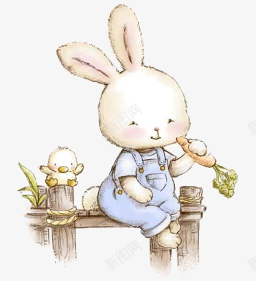 小兔子png免抠素材_新图网 https://ixintu.com 儿童 兔子简笔画 卡通 小兔子 手绘 插画 文艺 清新 绘本 胡萝卜