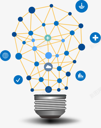 PPT数据png免抠素材_新图网 https://ixintu.com PPT素材 分布 商业 数据 灯泡 统计 蓝色